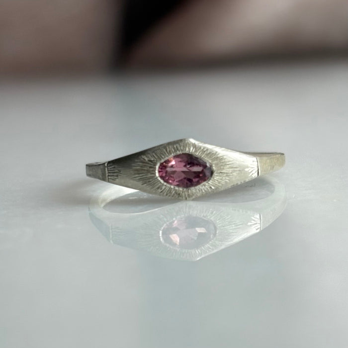 Pink Tourmaline Signet Ring