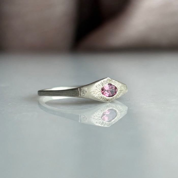 Pink Tourmaline Signet Ring