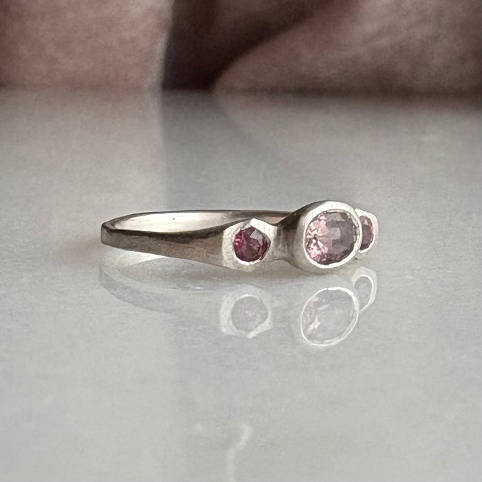 Blush Pink Three Stone Ring