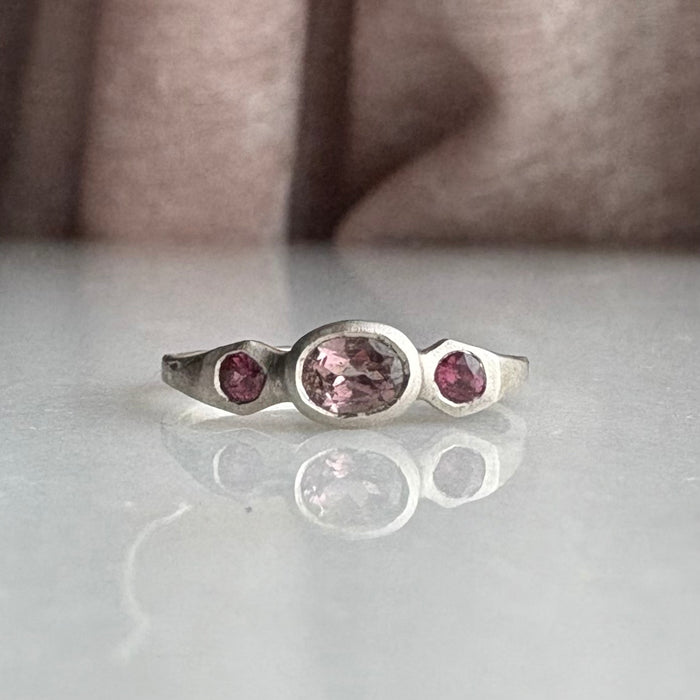 Blush Pink Three Stone Ring