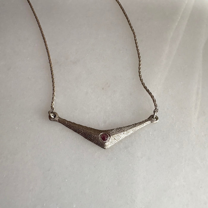 Ruby chevron necklace with engraving
