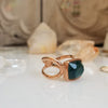 Blue Tourmaline Rose Gold Statement Ring