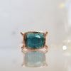 Blue Tourmaline Rose Gold Statement Ring