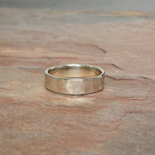 Men's Hammered Gold Band