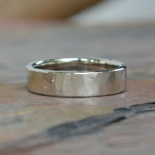 Men's Hammered Gold Band