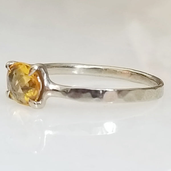 Yellow Sapphire White Gold Ring